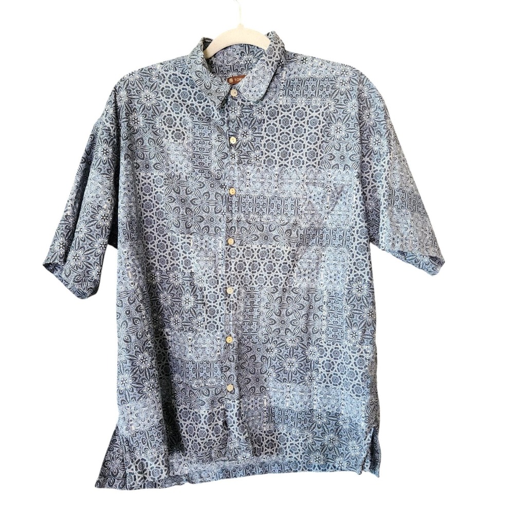 Tori Richard Hawaiian Button Down Shirt M Hawaii Resort Vacay Abstract Floral